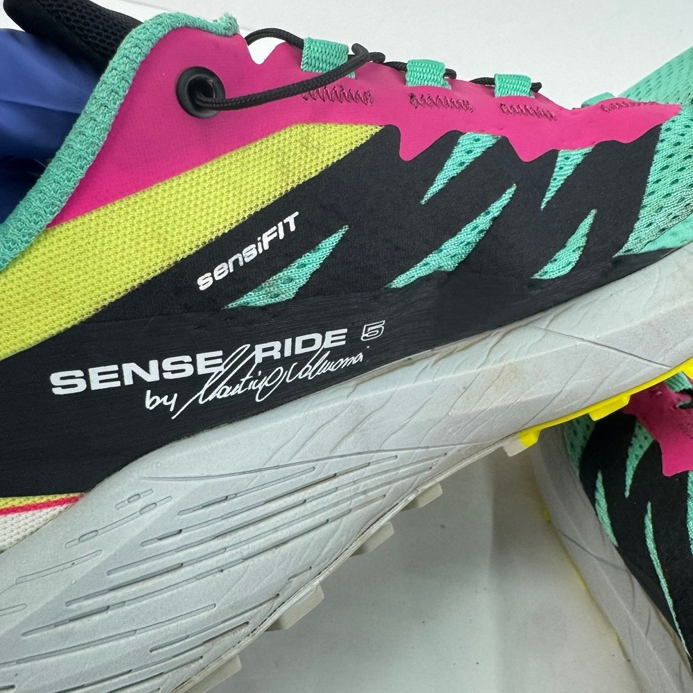 Salomon Sense Ride 5 Womens Size 9 Trail Running Shoes Mint Pink Yellow Sneakers - Picture 7 of 13
